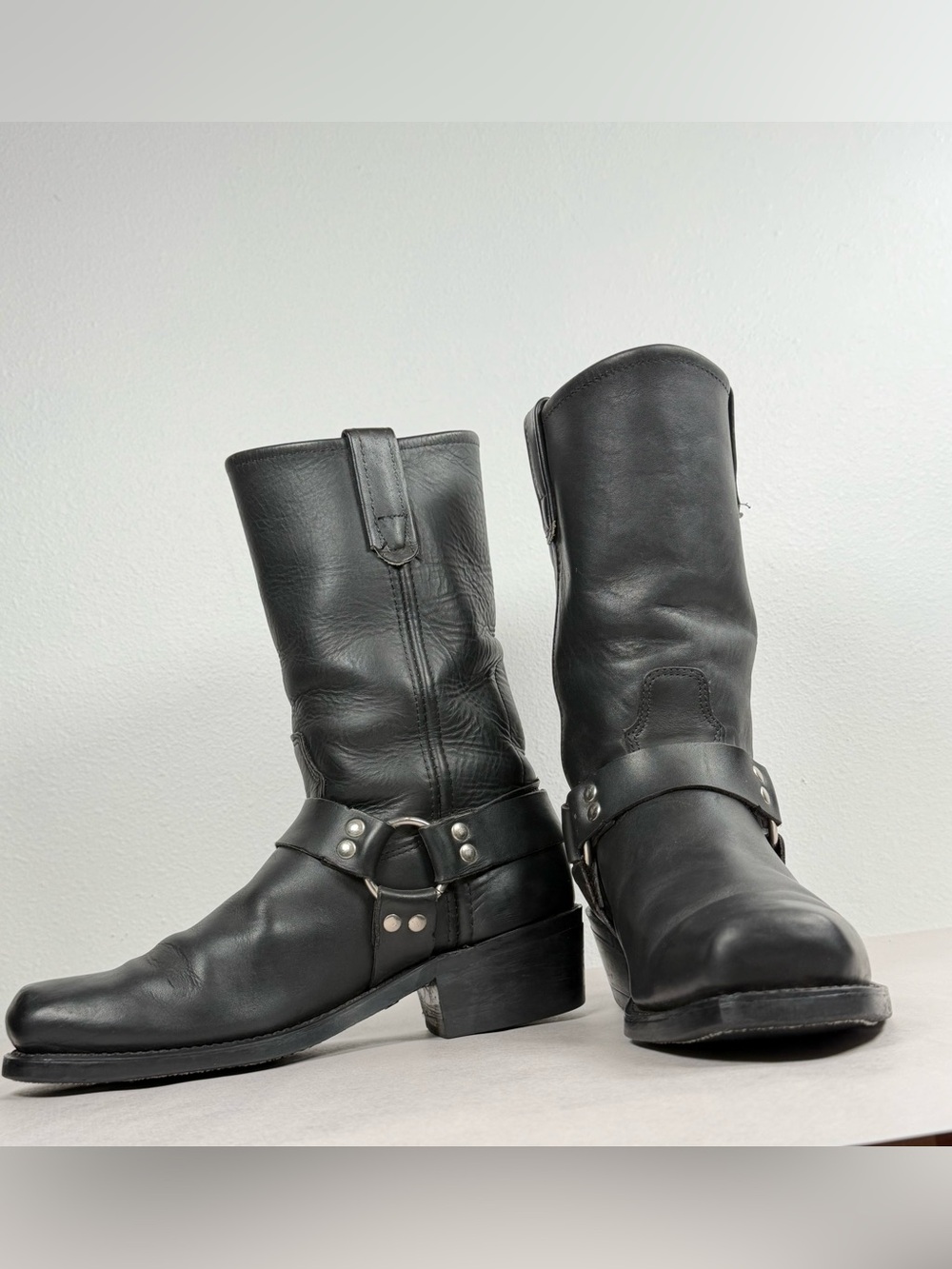 Vintage Santa Fe Boot Co Men’s Leather Harness Boots Size 10 D Made In USA Biker